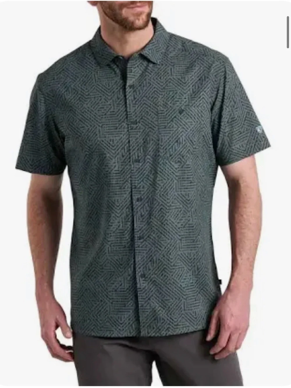NWT KUHL Persuadr Short Sleeve shirt Green Onyx M - Picture 1 of 6